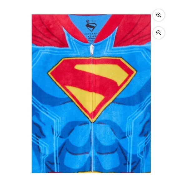 Superman Fleece Pajamas Boys L 10-12 Costume One Piece Flame Resistant NWT - Picture 5 of 10